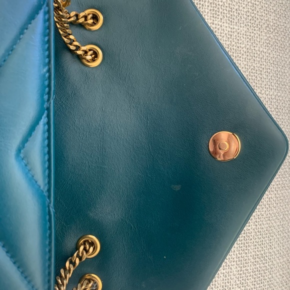 Gorgeous Yves Saint Laurent Quilted Leather LouLou Small Emerald Green - Picture 7 of 8